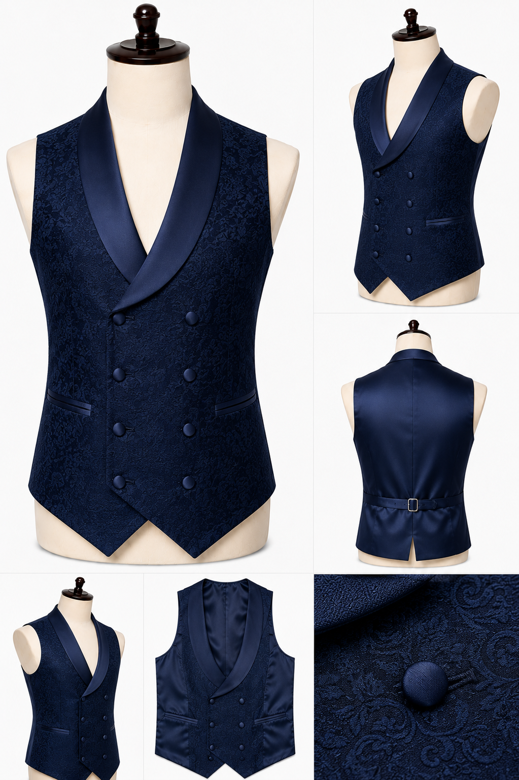 Navy Blue Tailored Vest Collection